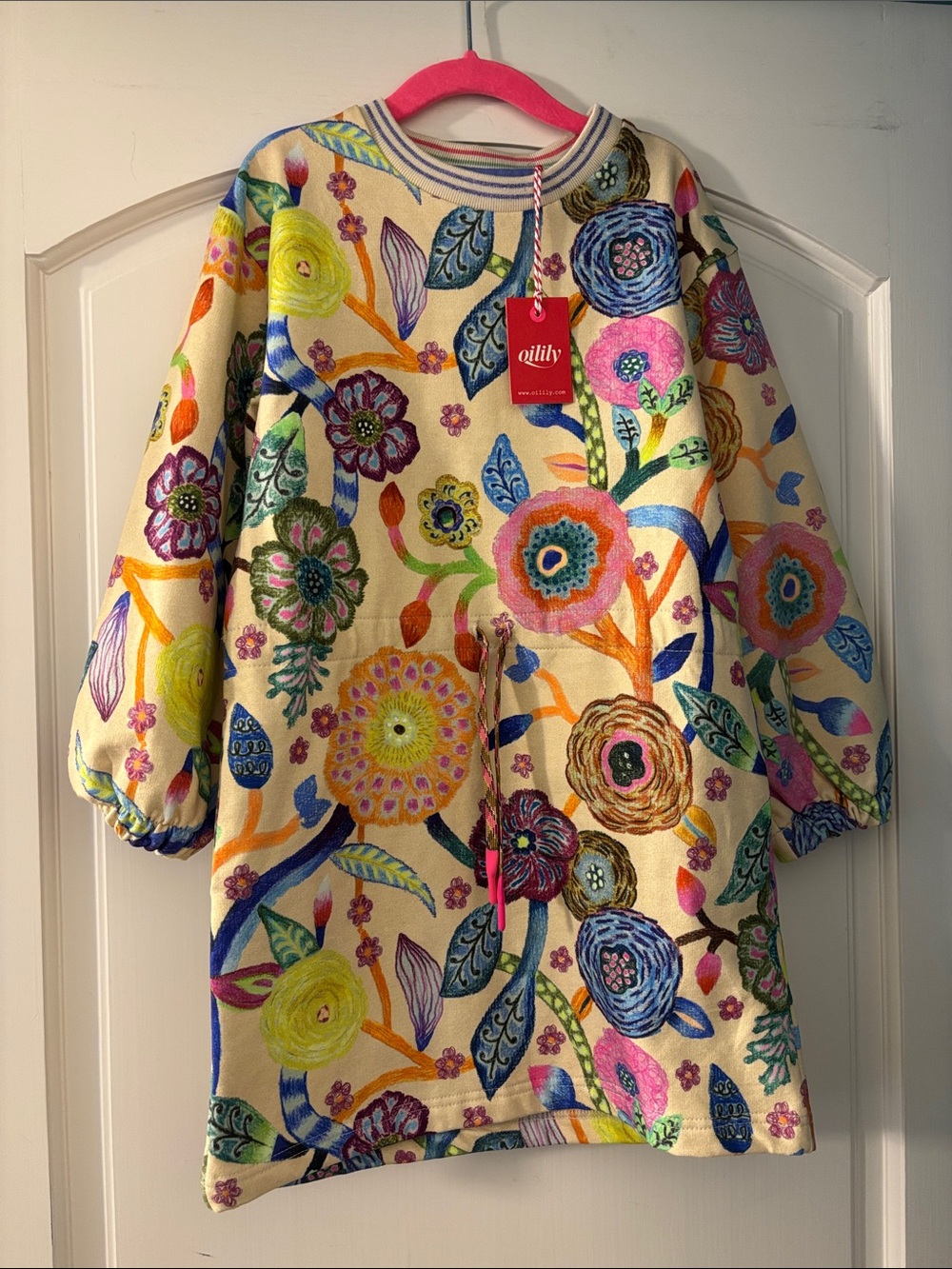 Oilily Cream Floral Multicolor Dress